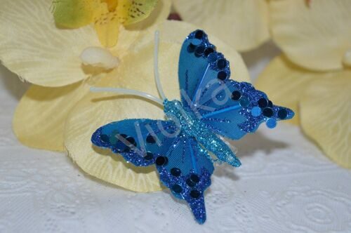 Бабочка декоративная,  5 см, цв. бирюзовый