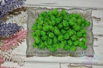 Помпоны с люрексом, 10 мм, цв. салатовый