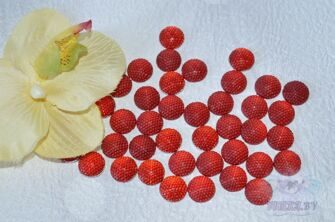 Стразы круглые Бисер, 12 мм, цв. красный