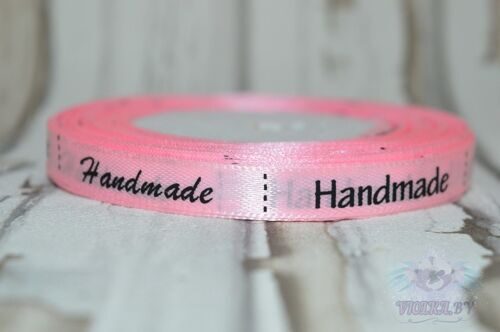 Лента атласная Handmade, 10 мм, цв. светло-розовый