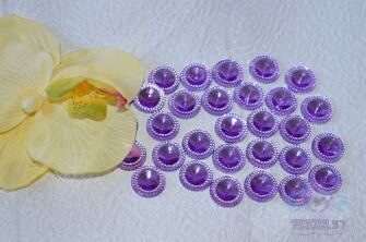 Стразы Круг-декор, 14 мм, цв. фиолетовый