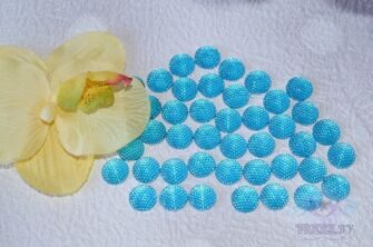 Стразы круглые Бисер, 12 мм, цв. голубой