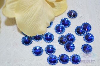 Стразы-декор "Цветок" 12 мм цв.  синий