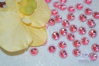 Стразы-декор "Цветок" 12 мм цв.  розовый