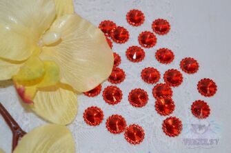 Стразы-декор "Цветок" 12 мм цв.  красный