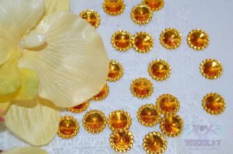 Стразы-декор "Цветок" 12 мм цв. золото
