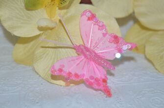 Бабочка декоративная,  5 см, цв. розовый