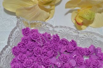 Кабошон акриловый Роза, 12 мм, цв. фиолетовый
