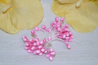 Тычинки сахарные, цв. ярко-розовый, 5  мм