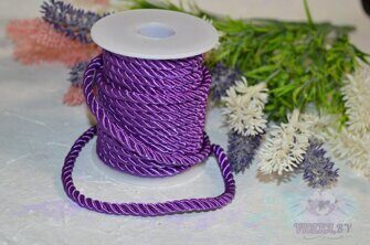 Шнур декоративный, 5 мм, цв. фиолетовый