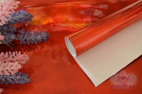 Кожзам декоративный Хамелеон (ламинация), цв. красный, 20*30 см