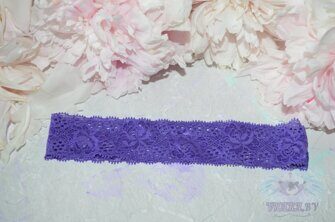 Повязка кружевная, цв. фиолетовый , 35 мм