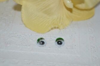 Глазки бегающие с ресничками, 8 мм, цв. зелёный