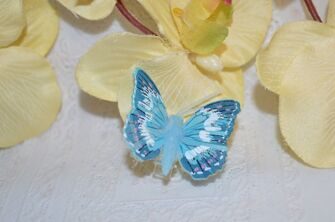 Бабочка декоративная, 45 мм, цв. голубой