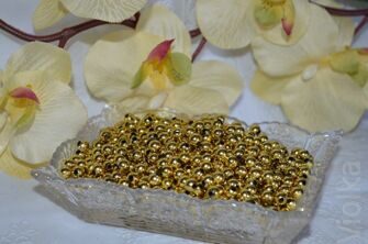 Бусины гальванические 6 мм, цв.золото