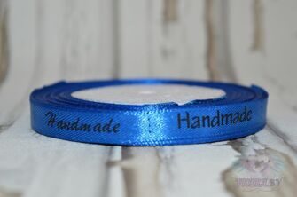 Лента атласная Handmade, 10 мм, цв. синий