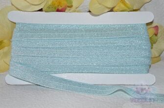 Тесьма эластичная с люрексом, 15 мм, цв. голубой