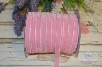 Тесьма бархатная, 10 мм, цв. розовый