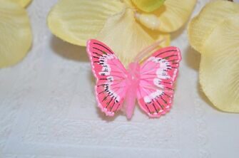 Бабочка декоративная, 45 мм, цв. розовый