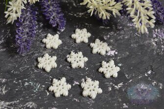 Кабошон Снежинка маленькая (пластик), 19 мм, цв. белый
