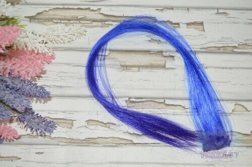 Цветные пряди волос с переходом, длина 50 см, цв.сине-фиолетовый