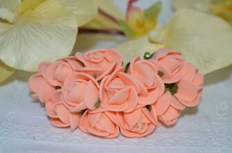 Роза в букете 2 см, цв. персиковый