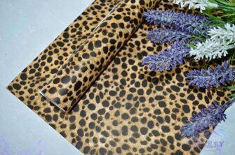 Кожзам "Леопард" 20*15 см, коричневый