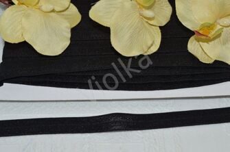 Тесьма эластичная, 15 мм, цв. чёрный