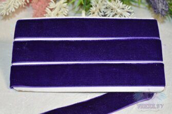 Лента бархатная 25 мм, цв. темно-фиолетовый №89