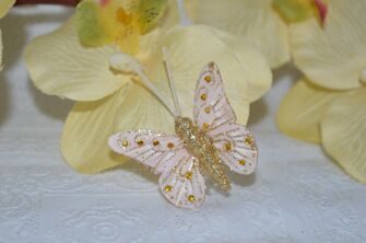 Бабочка декоративная,  5 см, цв. молочный