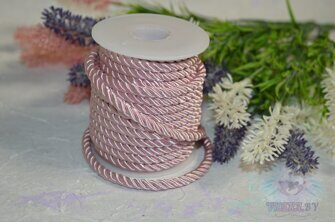 Шнур декоративный, 5 мм, цв. нежно-розовый