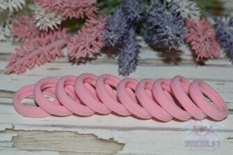 Резинка для волос, бесшовная, цв. розовый, 30 мм
