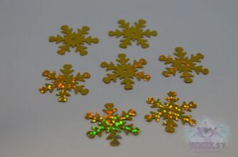 Пайетки-снежинки, 25 мм, цв. золото