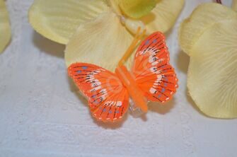 Бабочка декоративная, 45 мм, цв. оранжевый
