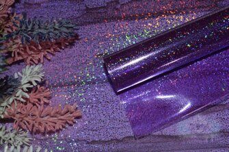 Декоративная плёнка "Глиттер" (хамелеон), цв. фиолетовый, 20*15 см