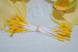 Тычинки стеклярус, цв. жёлтый, 60*2 мм
