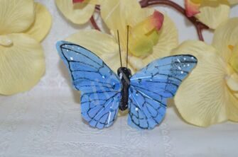 Бабочка декоративная, 10 см, цв. синий