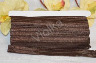 Тесьма эластичная, 15 мм, цв. шоколадный