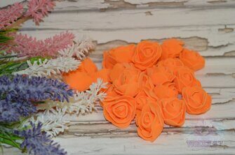 Роза 3 см, цв. оранжевый