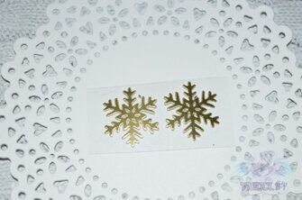 Термотрансферная наклейка Снежинка, арт. 004, 20*22 мм