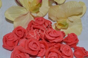 Роза чайная из фоамирана, 3 см, цв. красный