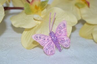 Бабочка декоративная,  5 см, цв. розово-сиреневый